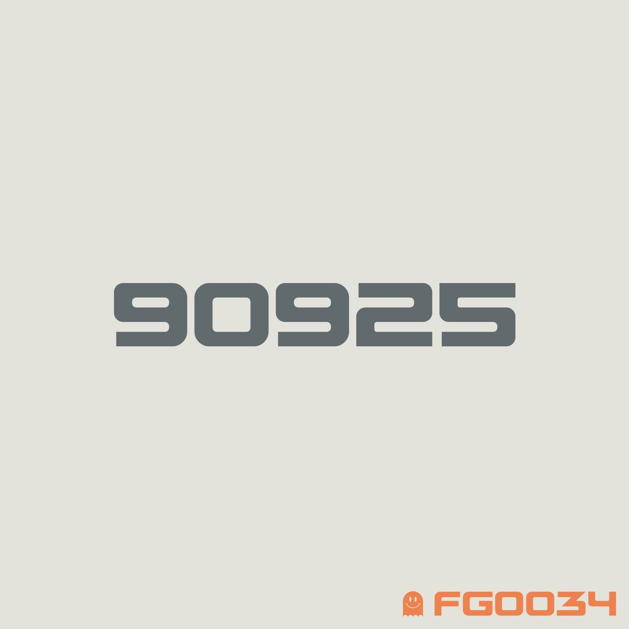 A plain grey background with the numbers 90925 written in orange.