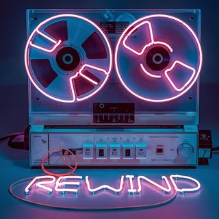 Neon reel to reel tape machine.