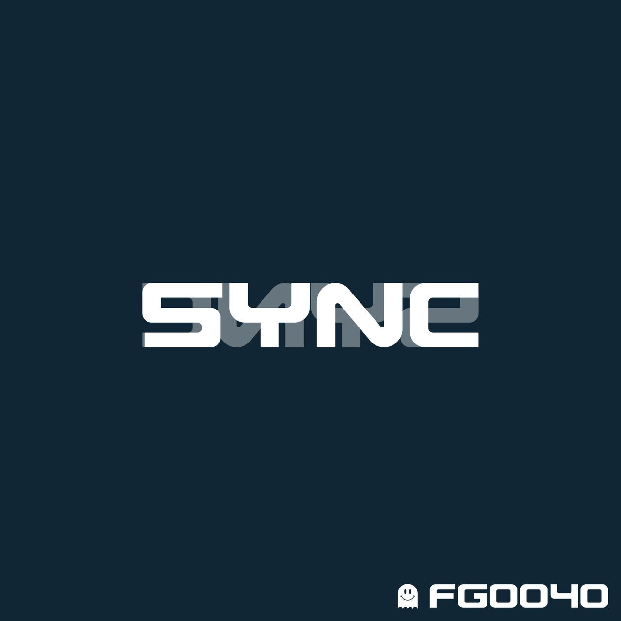 A deep aquamarine colour background with the word "Sync" in white in the centre.