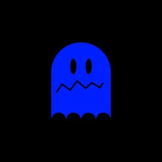A blue Fast Ghost logo with a zigzag mouth.